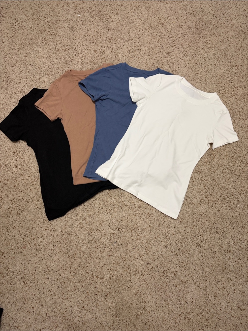 Amazon Women's Muscle Tee 4-Pack - White, Blue, Brown, Black